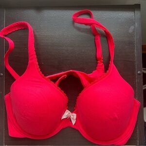 Victoria’s Secret Red Lined Perfect Coverage Bra Size 34B